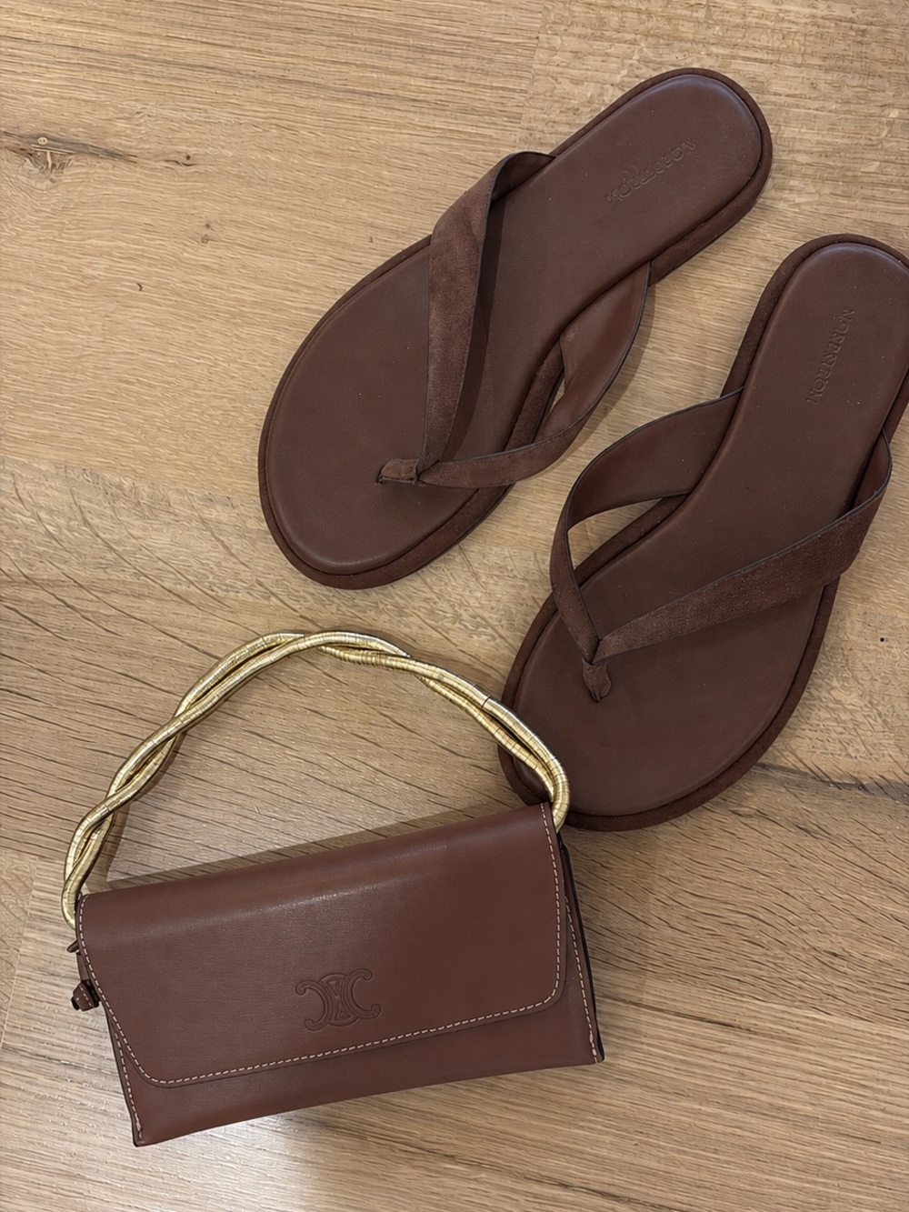 Nordstrom Brown Suede-Thong Sandals